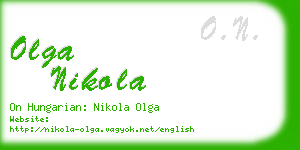 olga nikola business card